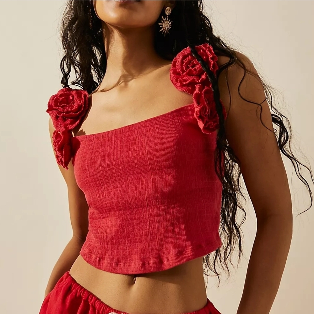 Free People Bella Rosa Backless Top